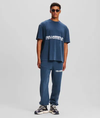 Karl Lagerfeld Rue St-guillaume Washed Sweatpants In Blue