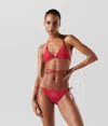 Karl Lagerfeld Rue St-guillaume Wrap-around Triangle Bikini Top In Red