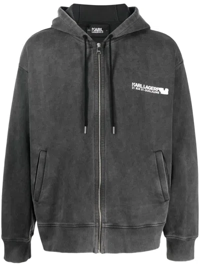 Karl Lagerfeld Hoodie Aus Bio-baumwolle In Black
