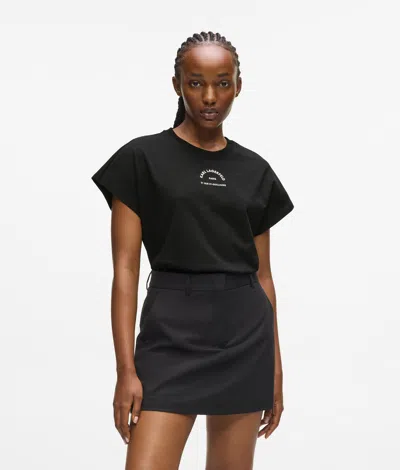 Karl Lagerfeld Rue St-guillaume Glitter T-shirt In Black