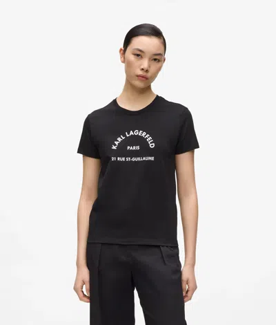 Karl Lagerfeld Rue St-guillaume Glitter T-shirt In Black