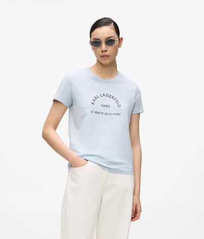 Karl Lagerfeld Rue St-guillaume Glitter T-shirt In Blue