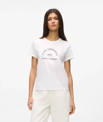 Karl Lagerfeld Rue St-guillaume Glitter T-shirt In White