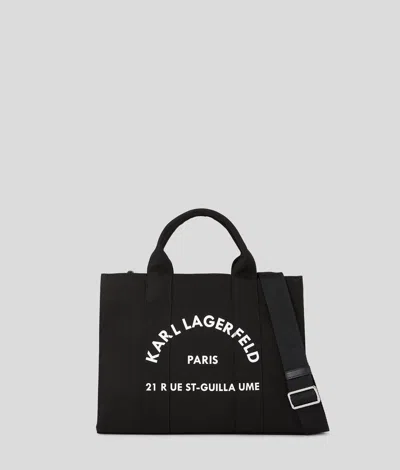Karl Lagerfeld Rue St-guillaume Medium Square Tote Bag In Black