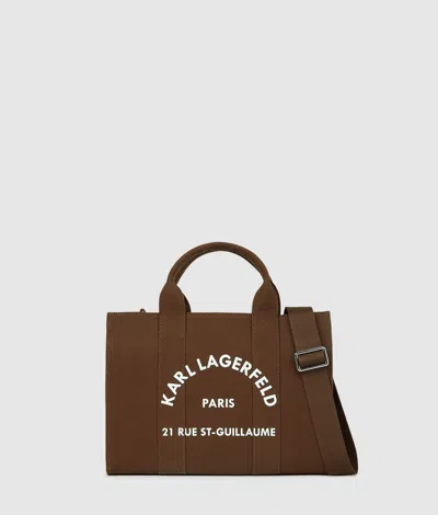 Karl Lagerfeld Rue St-guillaume Medium Square Tote Bag In Brown