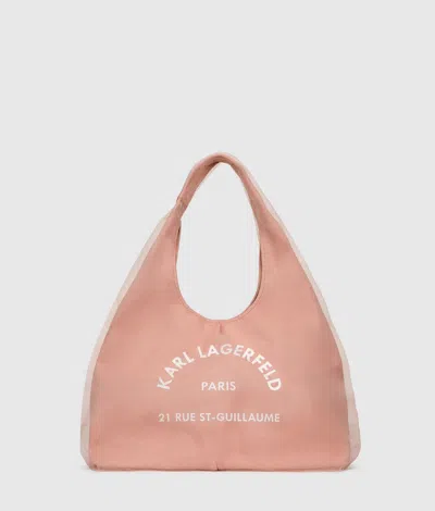Karl Lagerfeld Rue St-guillaume Mesh Hobo Bag In Pink