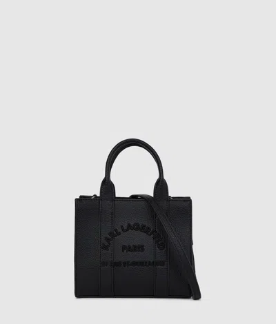 Karl Lagerfeld Rue St-guillaume Mini Tote Bag In Black