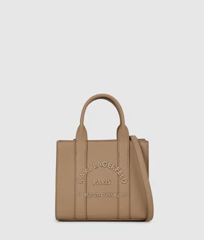Karl Lagerfeld Rue St-guillaume Mini Tote Bag In Brown