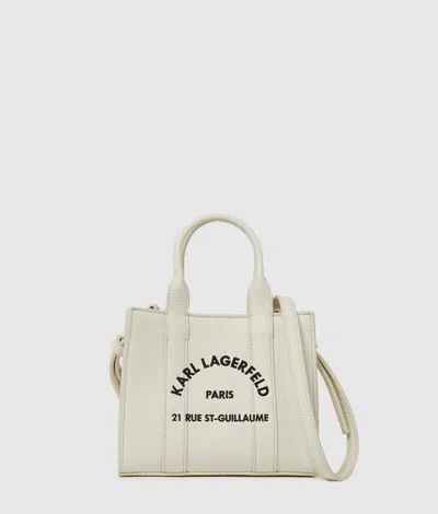 Karl Lagerfeld Rue St-guillaume Mini Tote Bag In White