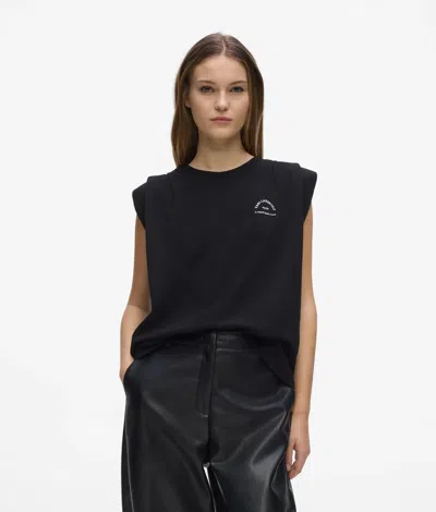 Karl Lagerfeld Rue St-guillaume Oversized Fit Tank Top In Black