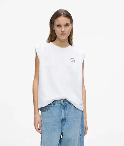 Karl Lagerfeld Rue St-guillaume Oversized Fit Tank Top In White