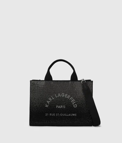 Karl Lagerfeld Rue St-guillaume Rhinestone Medium Square Tote Bag