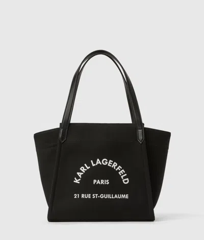 Karl Lagerfeld Rue St-guillaume Winged Tote Bag In Black