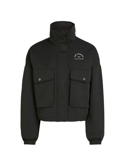 Karl Lagerfeld Rue St-guillaume Short Parka Jacket In Black