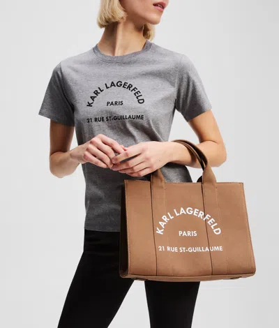 Karl Lagerfeld Rue St-guillaume Kleine Quadratische Tote-bag In Brown