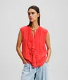 Karl Lagerfeld Ruffle Blouse In Red