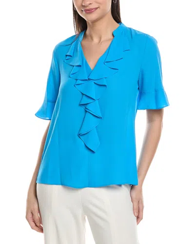 Karl Lagerfeld Ruffle Blouse In Blue