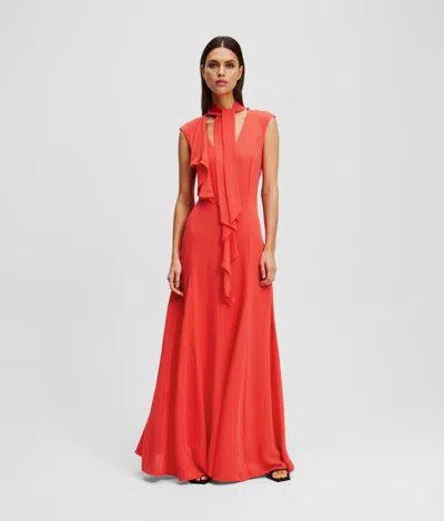 Karl Lagerfeld Ruffle-detail Dress In Red