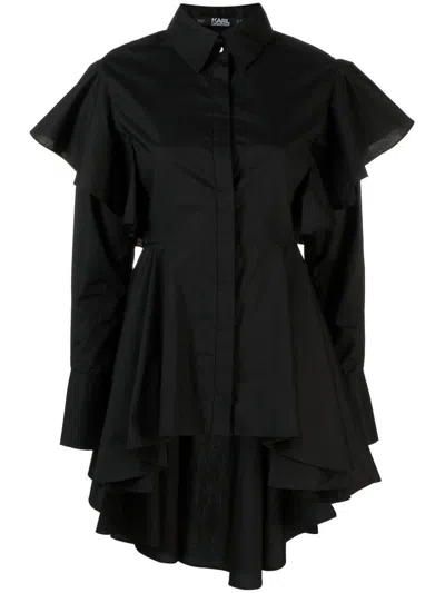Karl Lagerfeld Ruffle-detail Shirt In 999