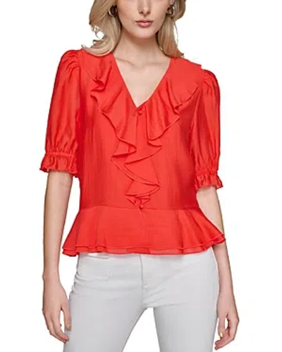 Karl Lagerfeld Ruffled Blouse In Red