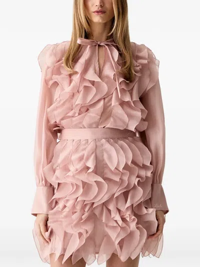 Karl Lagerfeld Ruffled Blouse In Pink