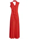 Karl Lagerfeld Ruffled Gown In Red