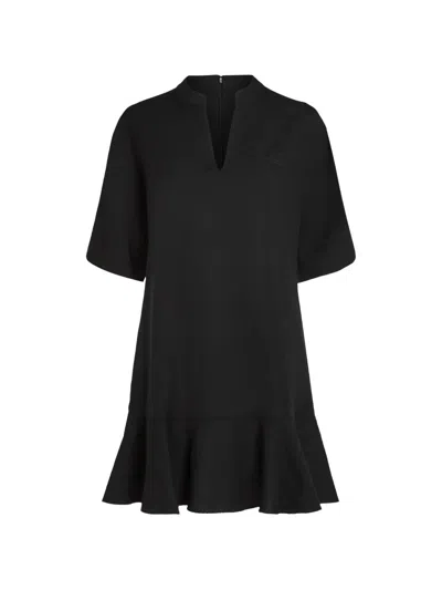 Karl Lagerfeld Ruffled-hem Shift Dress In Black