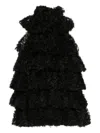 Karl Lagerfeld Ruffled Mesh Blouse In Black
