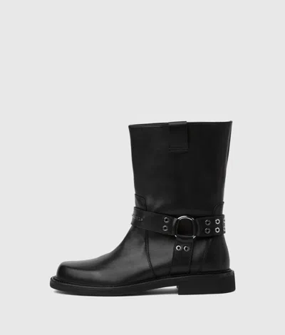 Karl Lagerfeld Sadie Studded Harness Boots In Multi