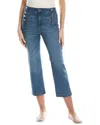 Karl Lagerfeld Sailor Button Cropped Straight Jean