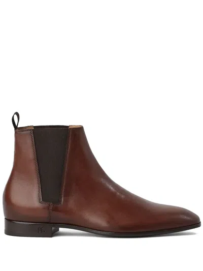 Karl Lagerfeld Samuel Leather Chelsea Boots In Brown