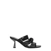 Karl Lagerfeld Panache Triple Strap Sandal Woman Sandals Black Size 5 Goat Skin