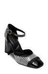 Karl Lagerfeld Sapphira Sequin Ankle Strap Pump In Black