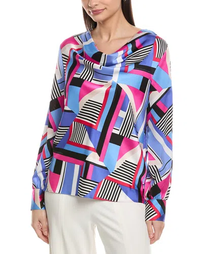 Karl Lagerfeld Satin Back Blouse In Multi