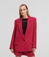 Karl Lagerfeld Satin Blazer In Red
