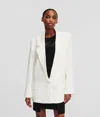 Karl Lagerfeld Satin Blazer In White