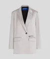 Karl Lagerfeld Satin Blazer In Gray