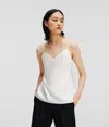 Karl Lagerfeld Satin Camisole In White