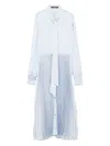 Karl Lagerfeld Light Blue Dress With Pleated Skirt With Bow In Blue