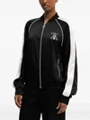 Karl Lagerfeld Satin-panelled Embroidered Jacket In Black