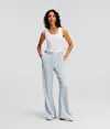 Karl Lagerfeld Satin Tailored Pants In Blue