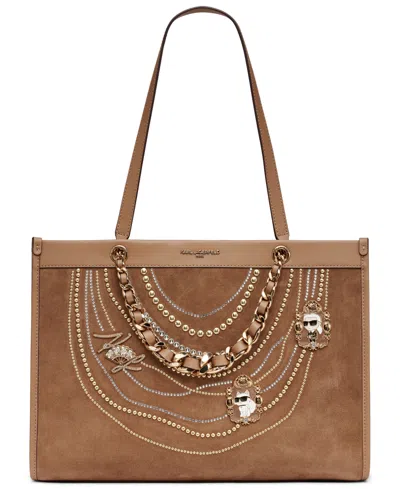 Karl Lagerfeld Savoie Large Tote Bag In Brown