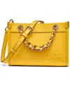 Karl Lagerfeld Savoie Leather Small Crossbody Bag In Sunflower