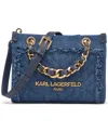 Karl Lagerfeld Savoie Small Crossbody Bag In Washed Denim