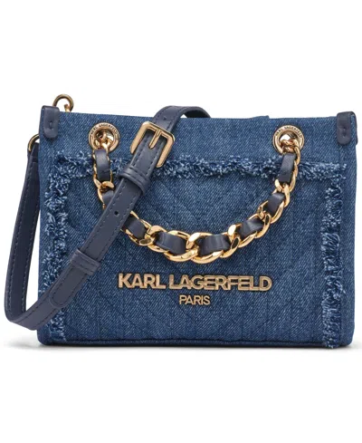 Karl Lagerfeld Savoie Small Crossbody Bag In Washed Denim