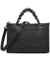 Karl Lagerfeld Savoie Small Leather Crossbody In Black