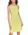 Karl Lagerfeld Scallop Trim Scuba Mini Dress In Yellow