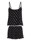 KARL LAGERFELD SCALLOPED-EDGE PAJAMA SET