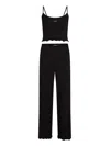 Karl Lagerfeld Scalloped Pyjama Set In Black