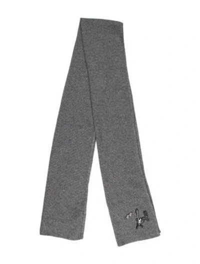 Pre-owned Karl Lagerfeld Scarf In Gray